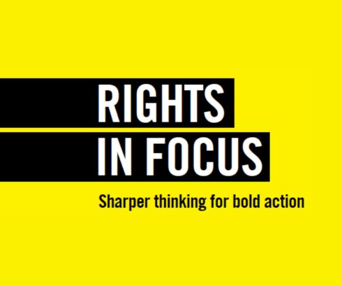 Text reads: Rights in Focus Text reads: Rights in Focus