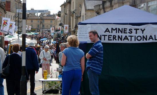 North Wilts Amnesty campaign stall at the Chippenham Folk Festival North Wilts Amnesty campaign stall at the Chippenham Folk Festival