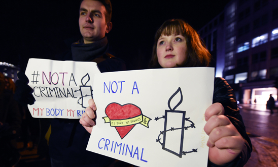 Pro choice rally in Belfast 2016