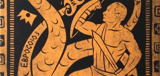 Detail of Putin as Hercules, via Reddit